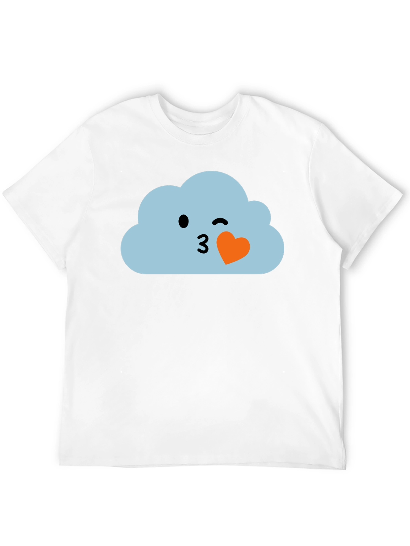 Cute Cloud Emoji Black T-Shirt