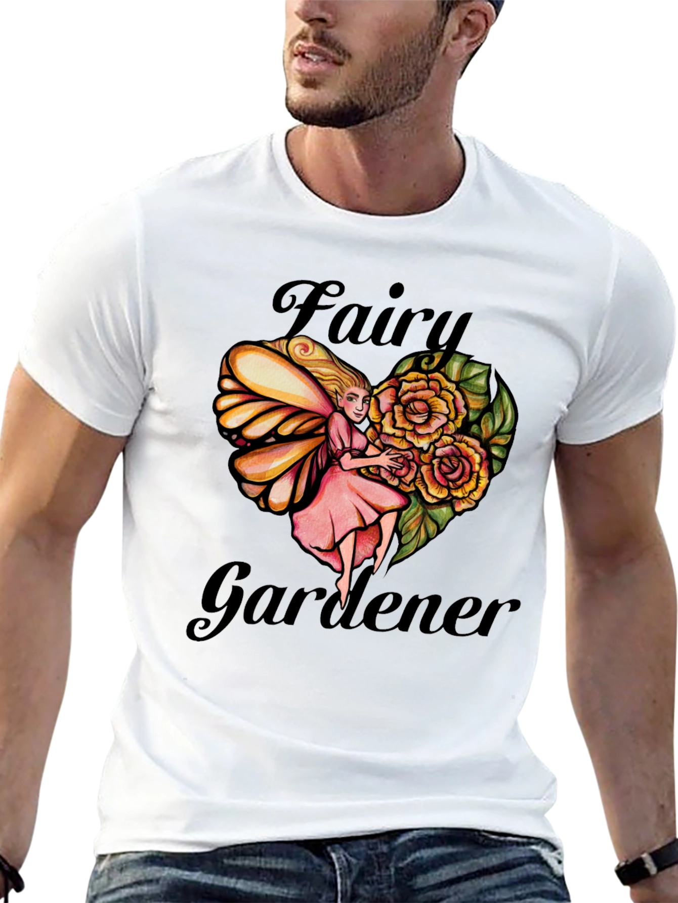 Fairy Gardener Graphic Tee - Black Cotton T-Shirt