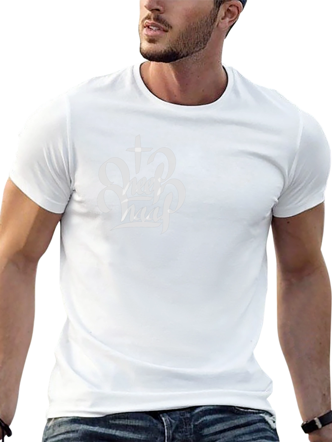 Black T-Shirt with Christian Sheep Graphic