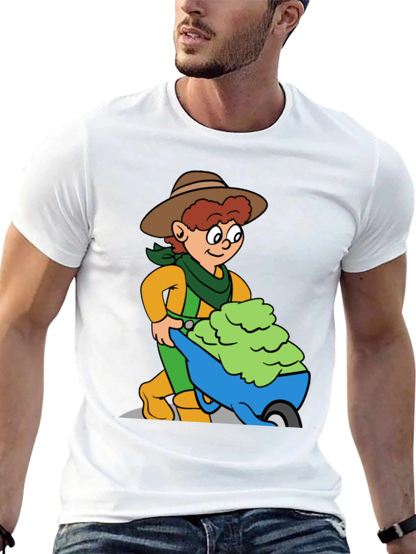 Cartoon Gardener T-Shirt - Black