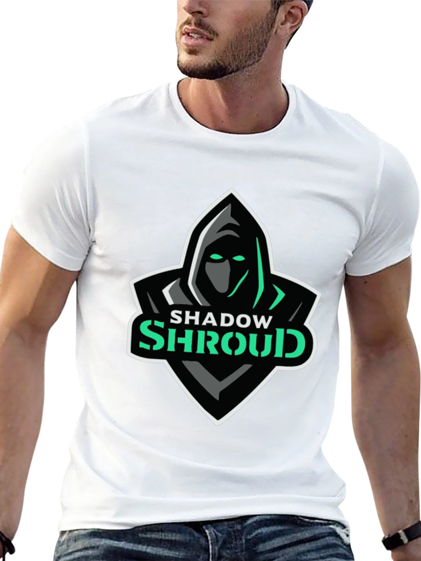 Shadow Shroud Graphic Tee - Black Cotton Blend