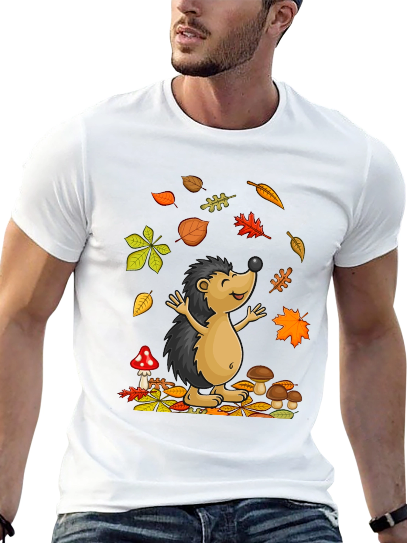 Autumn Hedgehog T-Shirt - Cute Fall Design