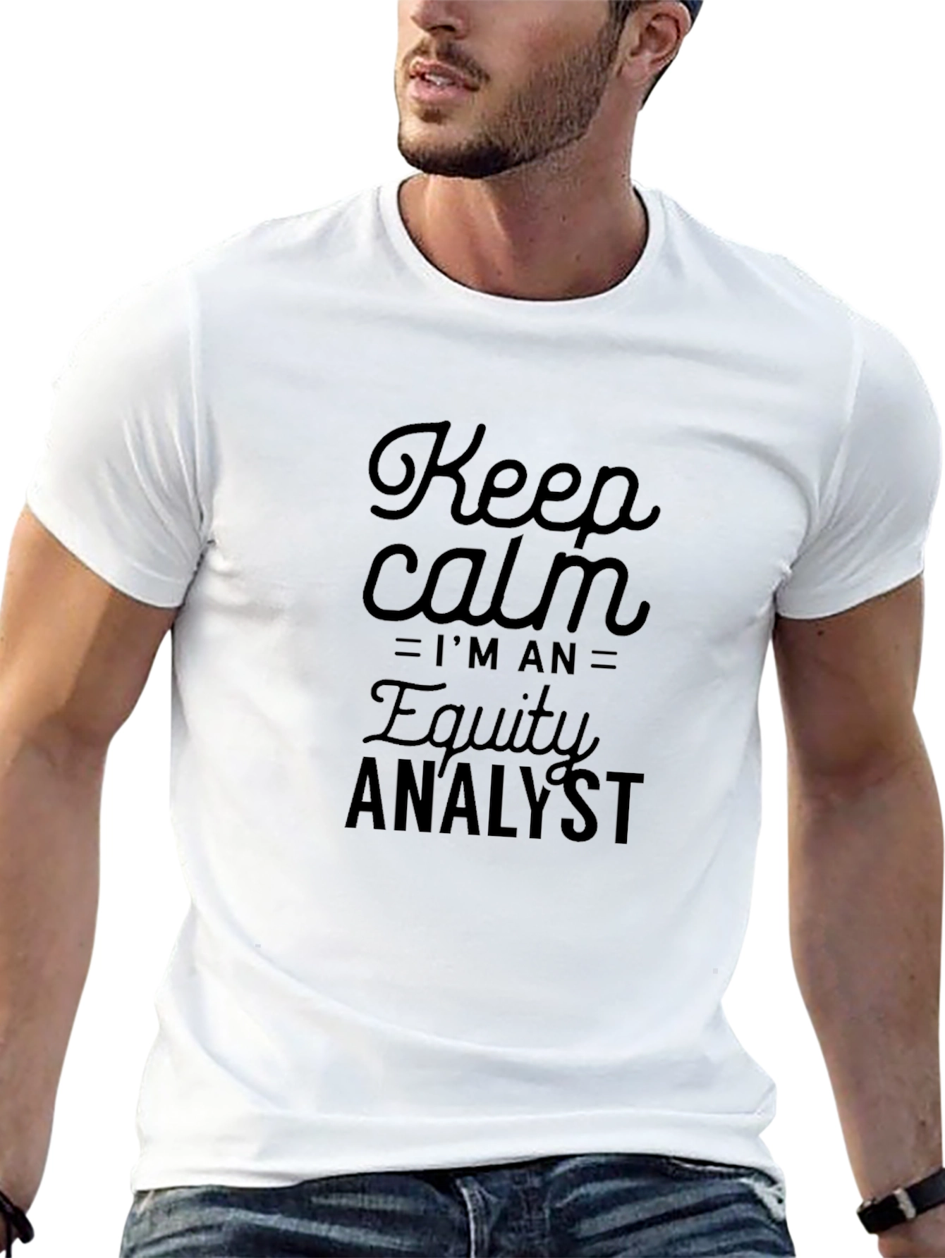 Keep Calm Equity Analyst T-Shirt - Black Graphic Tee