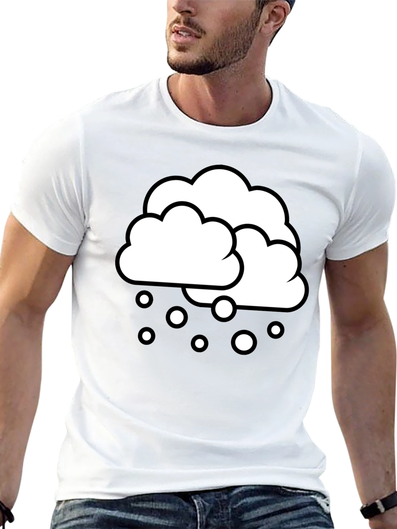 Snow Day Graphic Tee - Black Cotton T-Shirt