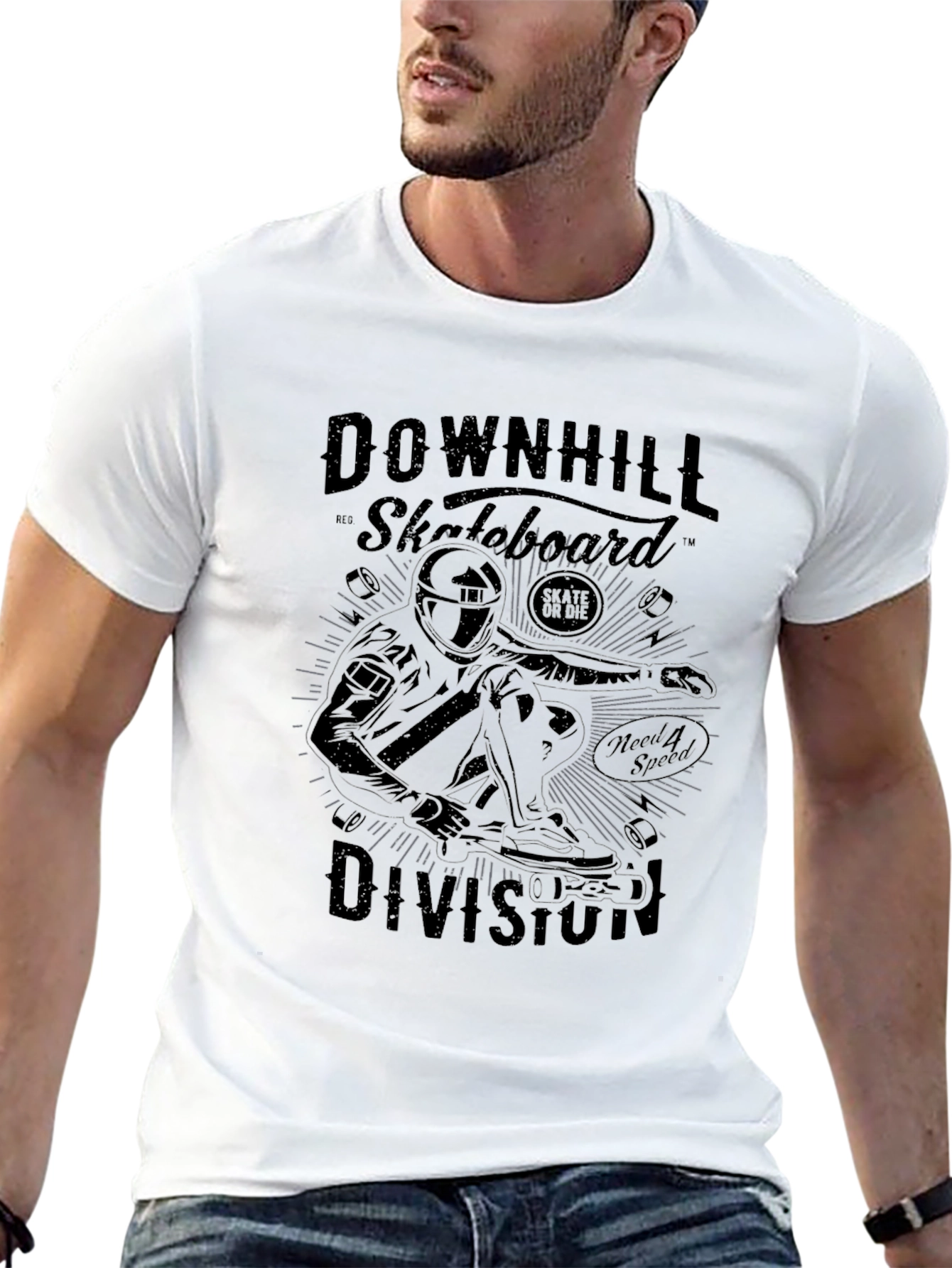 Downhill Skateboard Division Black T-Shirt