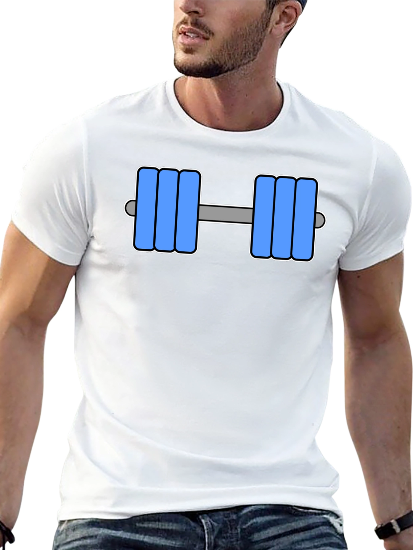 Weightlifting Dumbbell Graphic Black T-Shirt