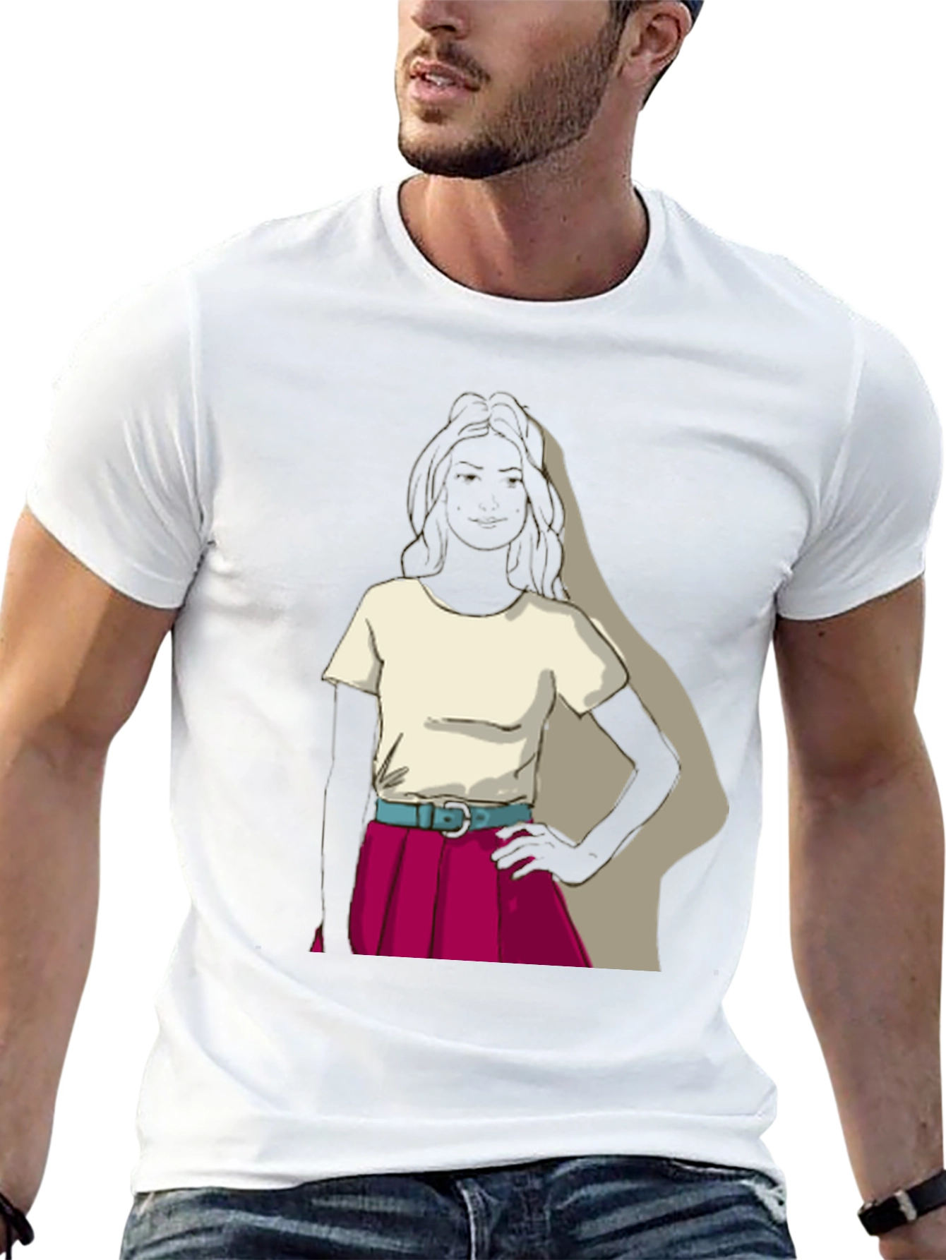Retro Girl T-Shirt - Unique Graphic Tee