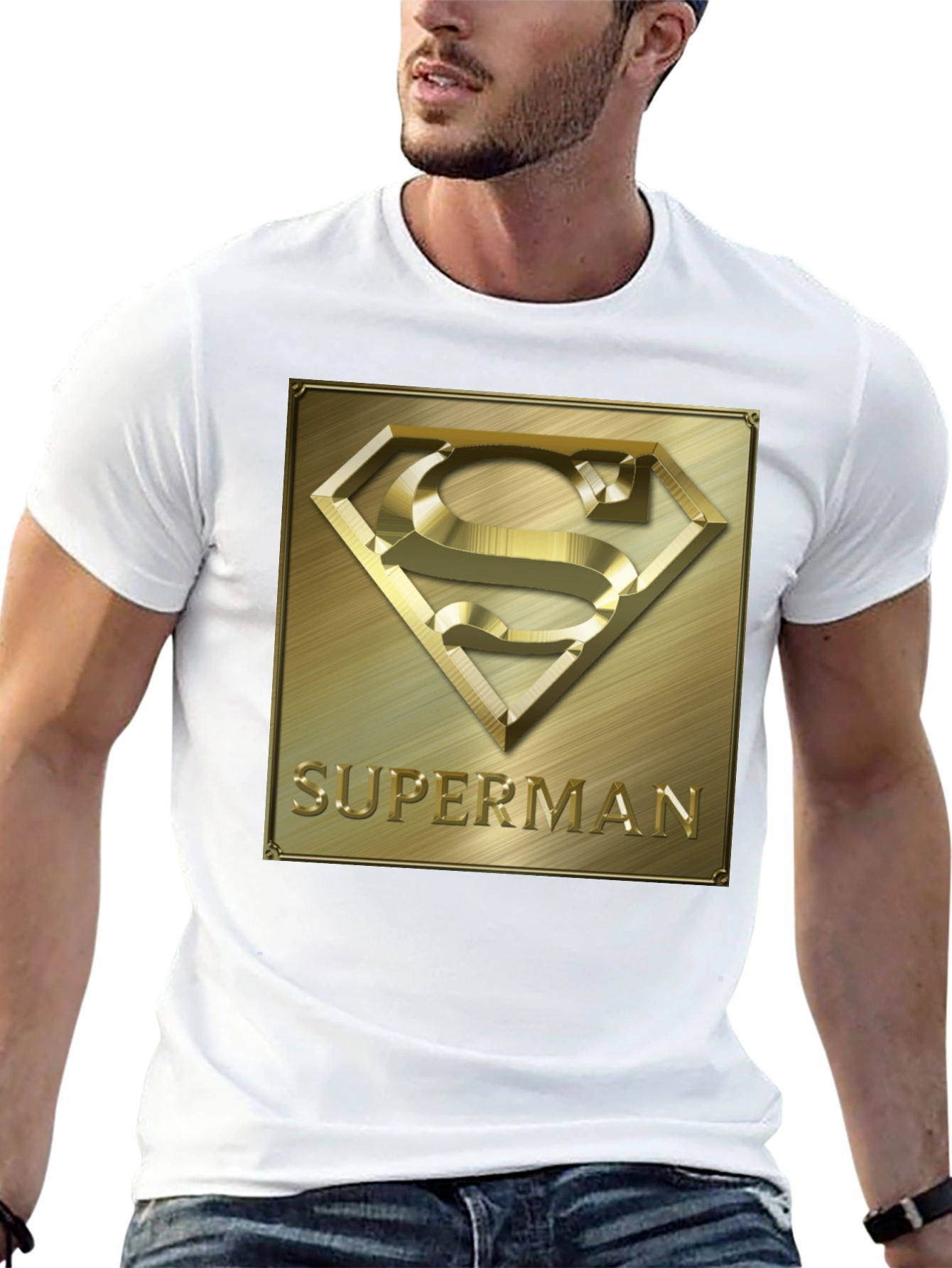 Superman Gold Emblem Black T-Shirt