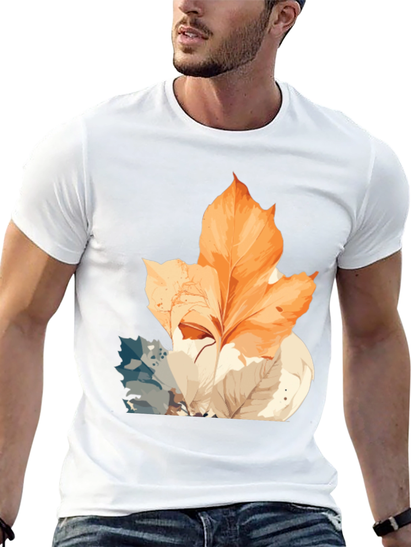 Autumn Leaves Graphic Tee - Stylish Nature Design