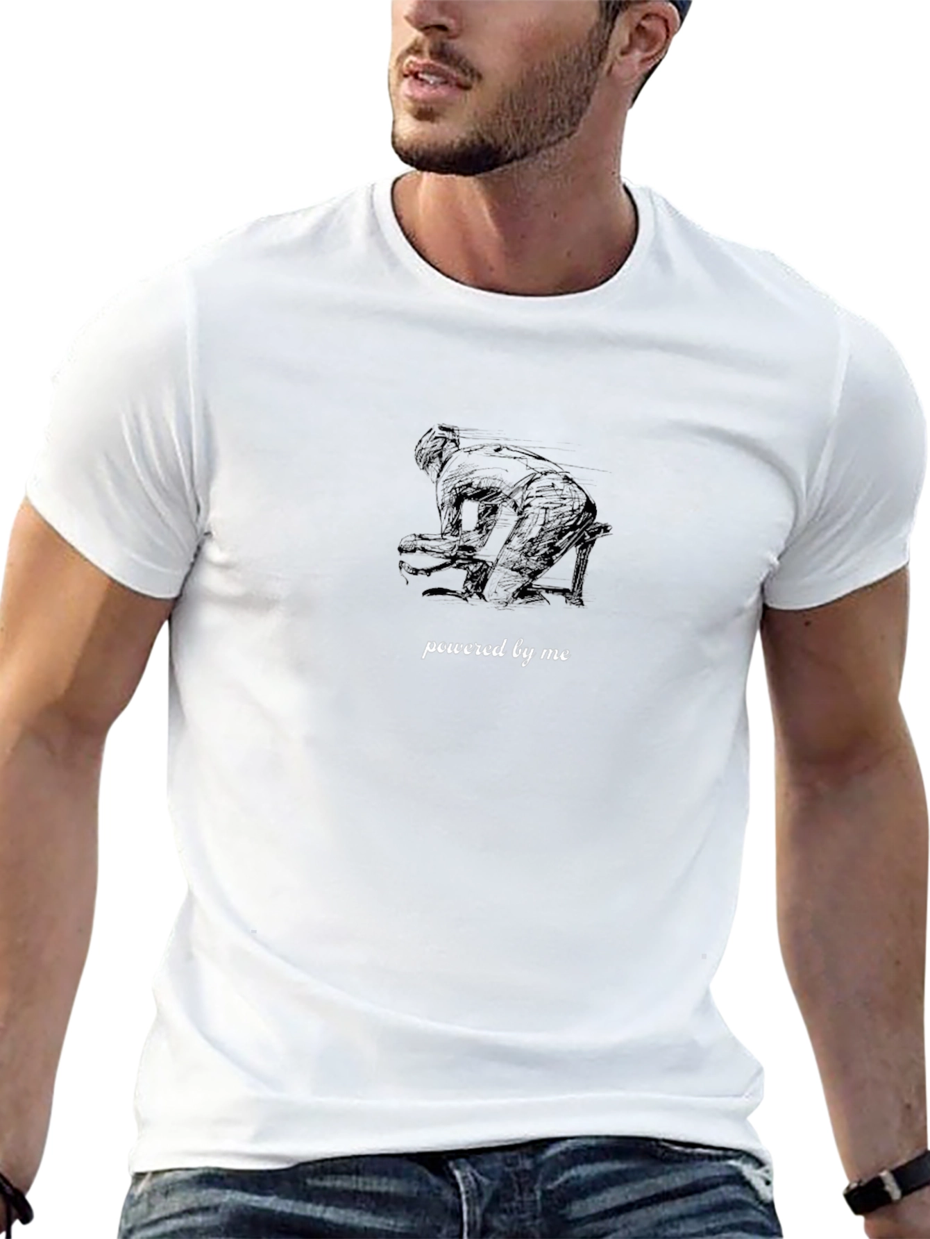 Powered By Me Graphic Tee - Black