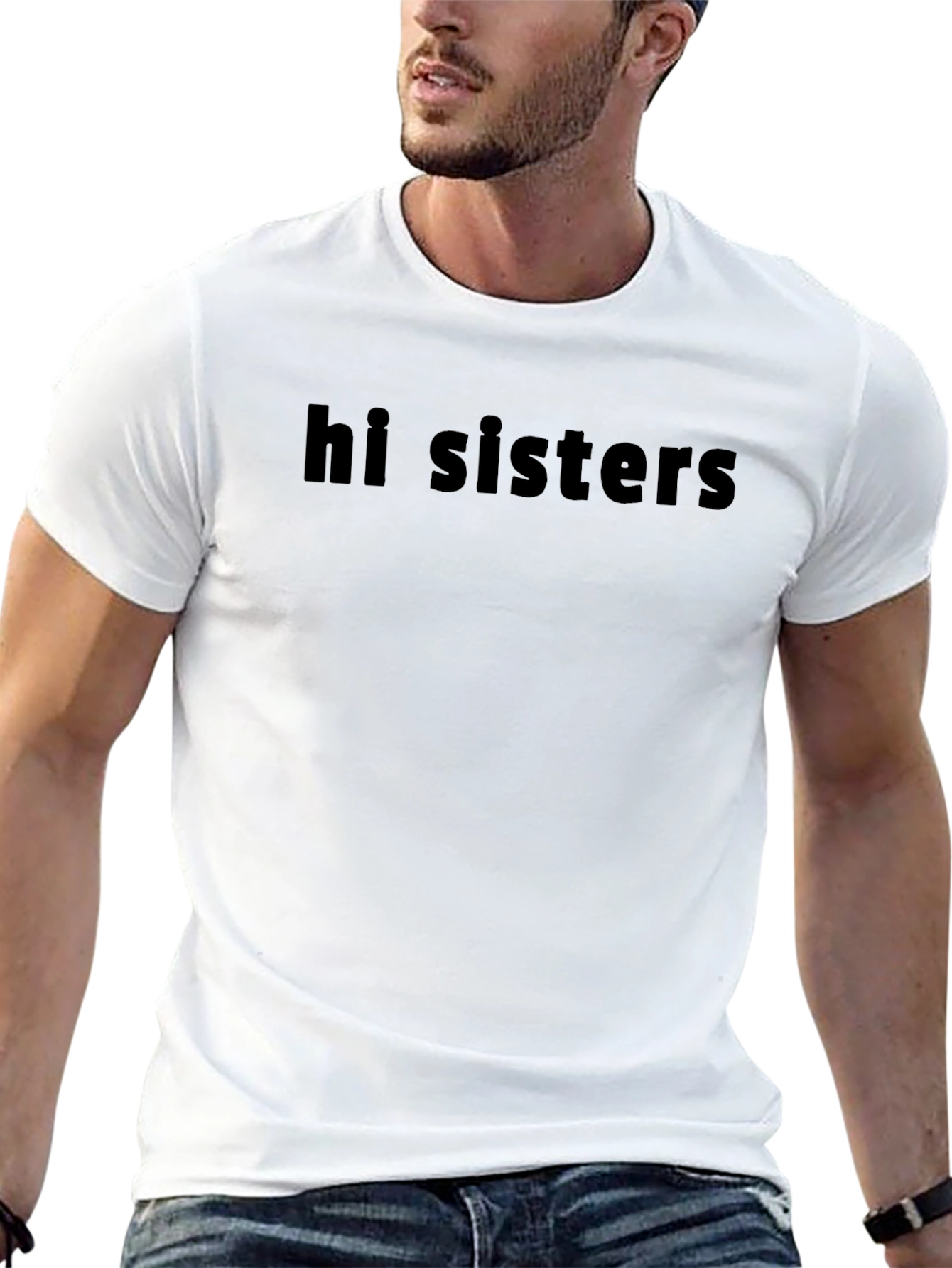 Hi Sisters Graphic T-Shirt - Black