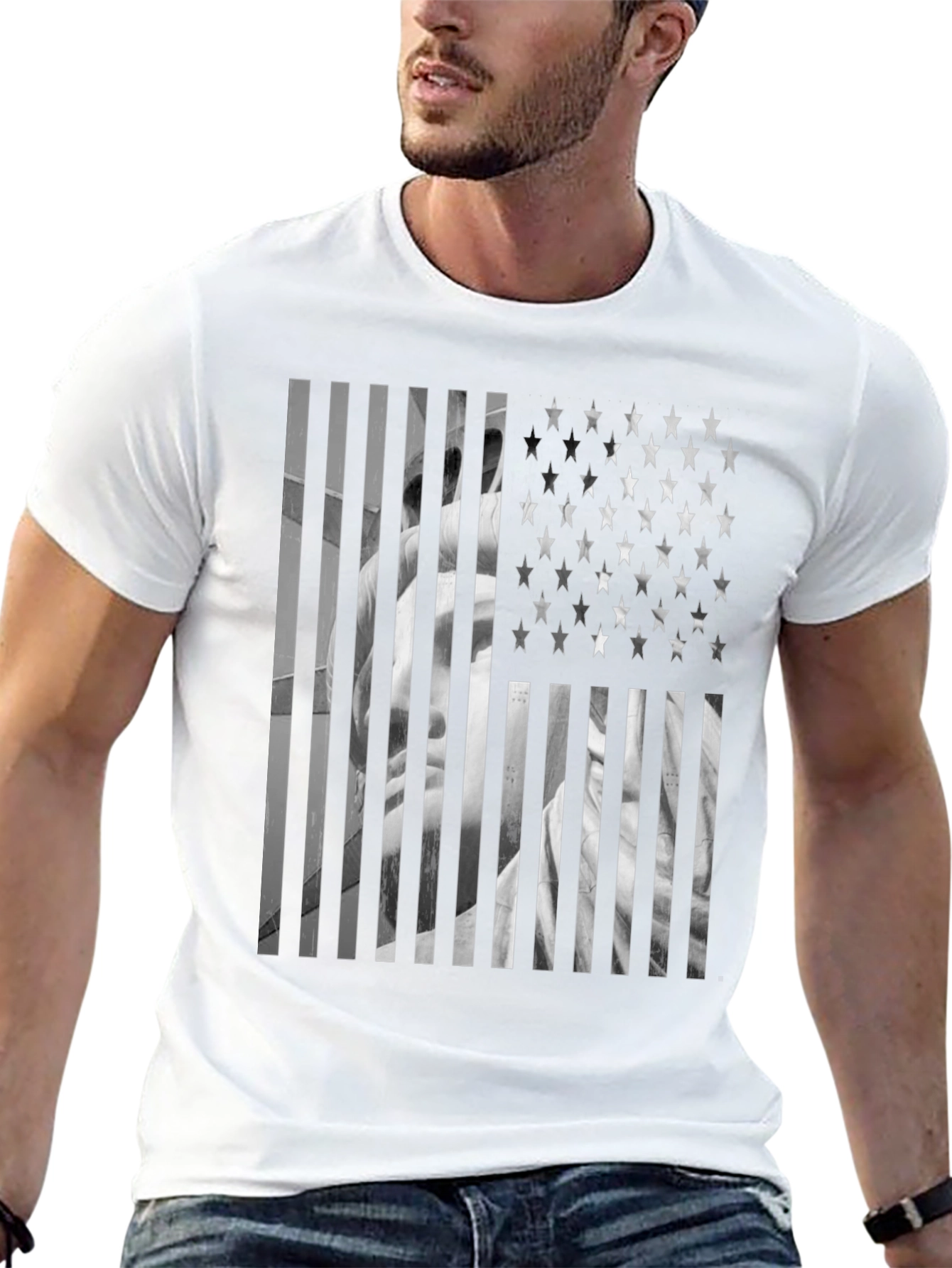 American Flag Statue T-Shirt
