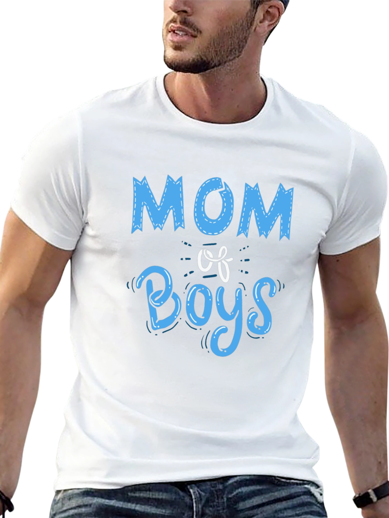 Mom of Boys Graphic Tee - Black Crewneck