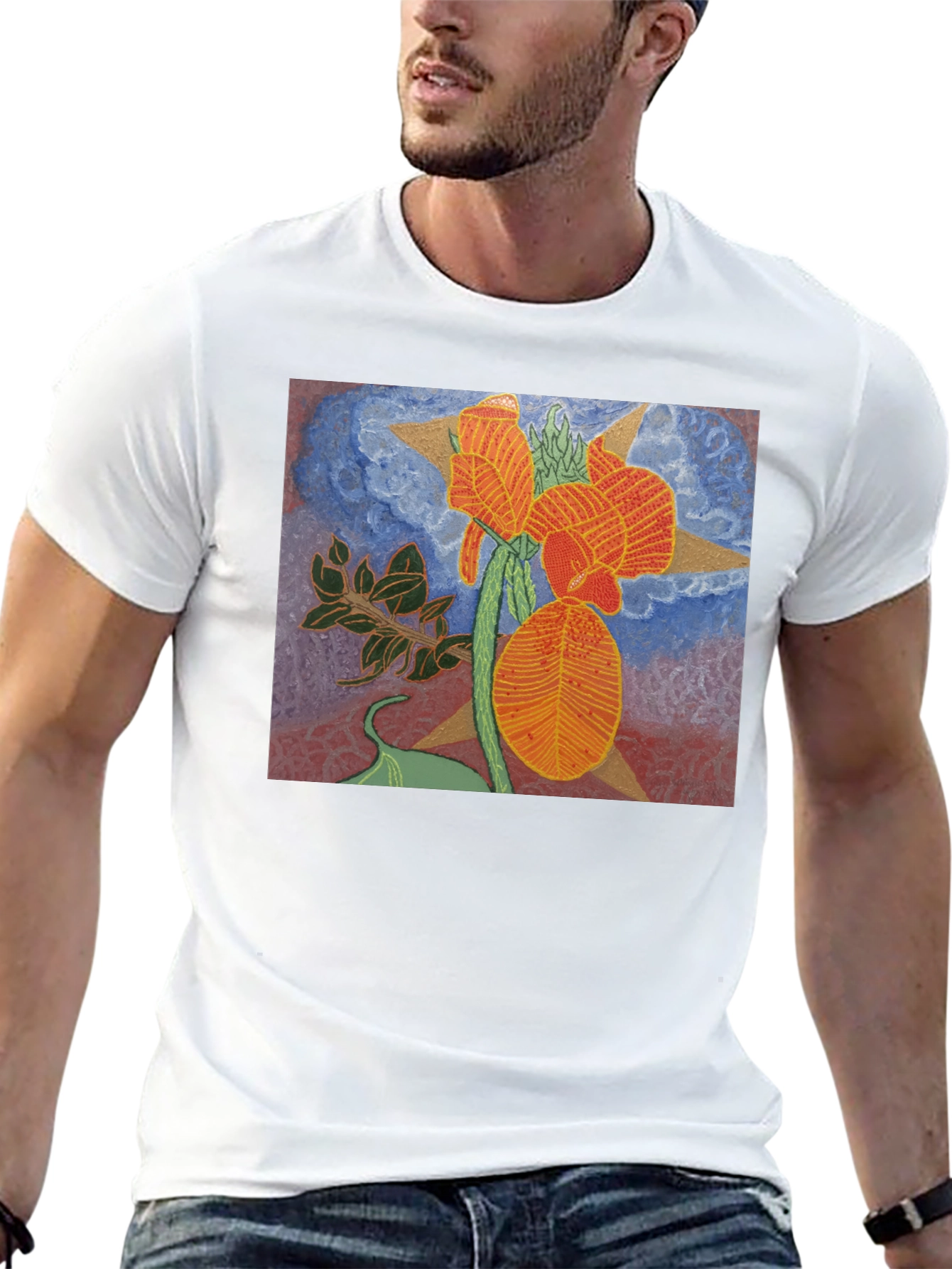 Floral Graphic Tee - Unique Artistic Design