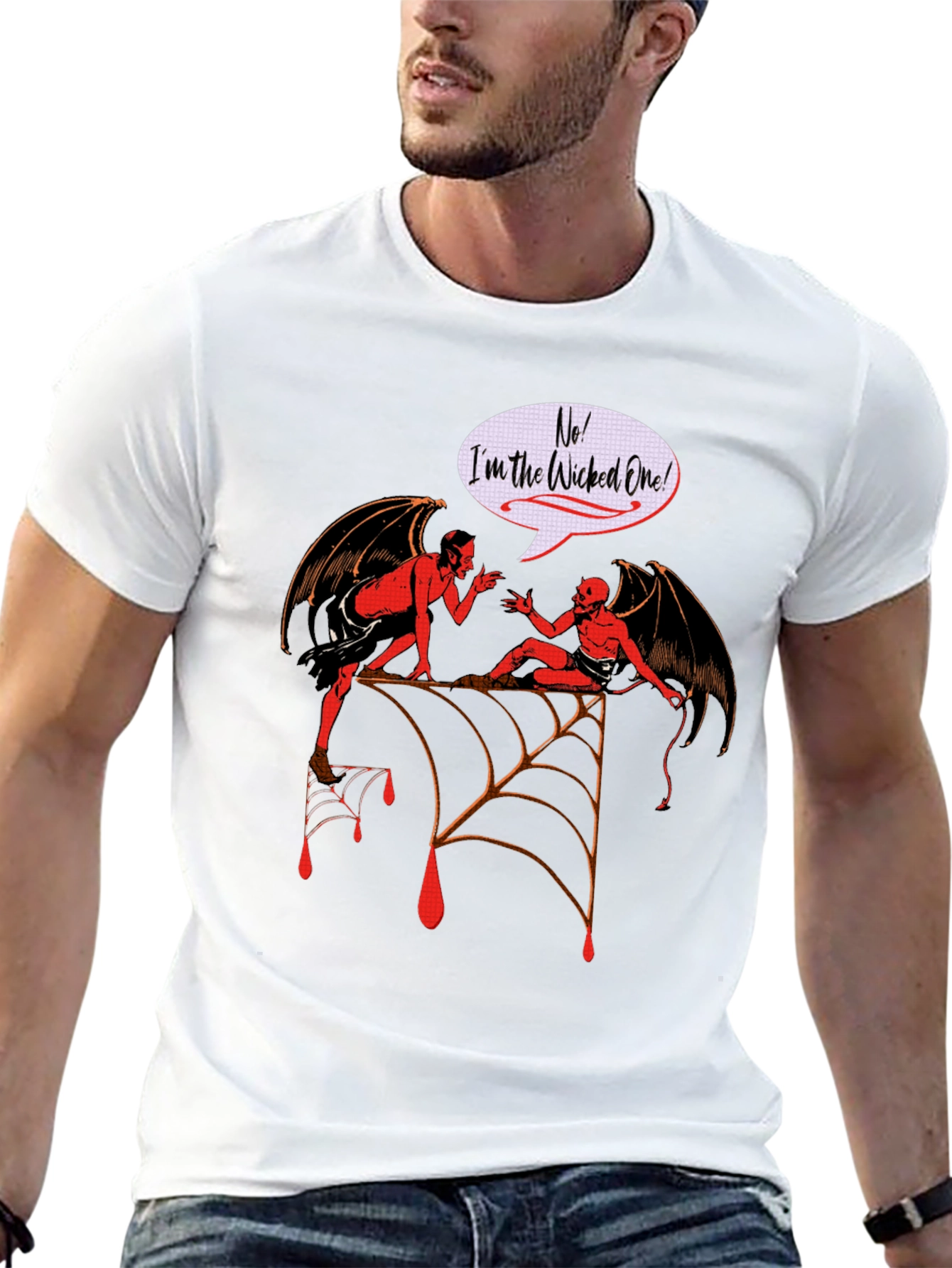 Wicked One Graphic Tee - Halloween Devil Design