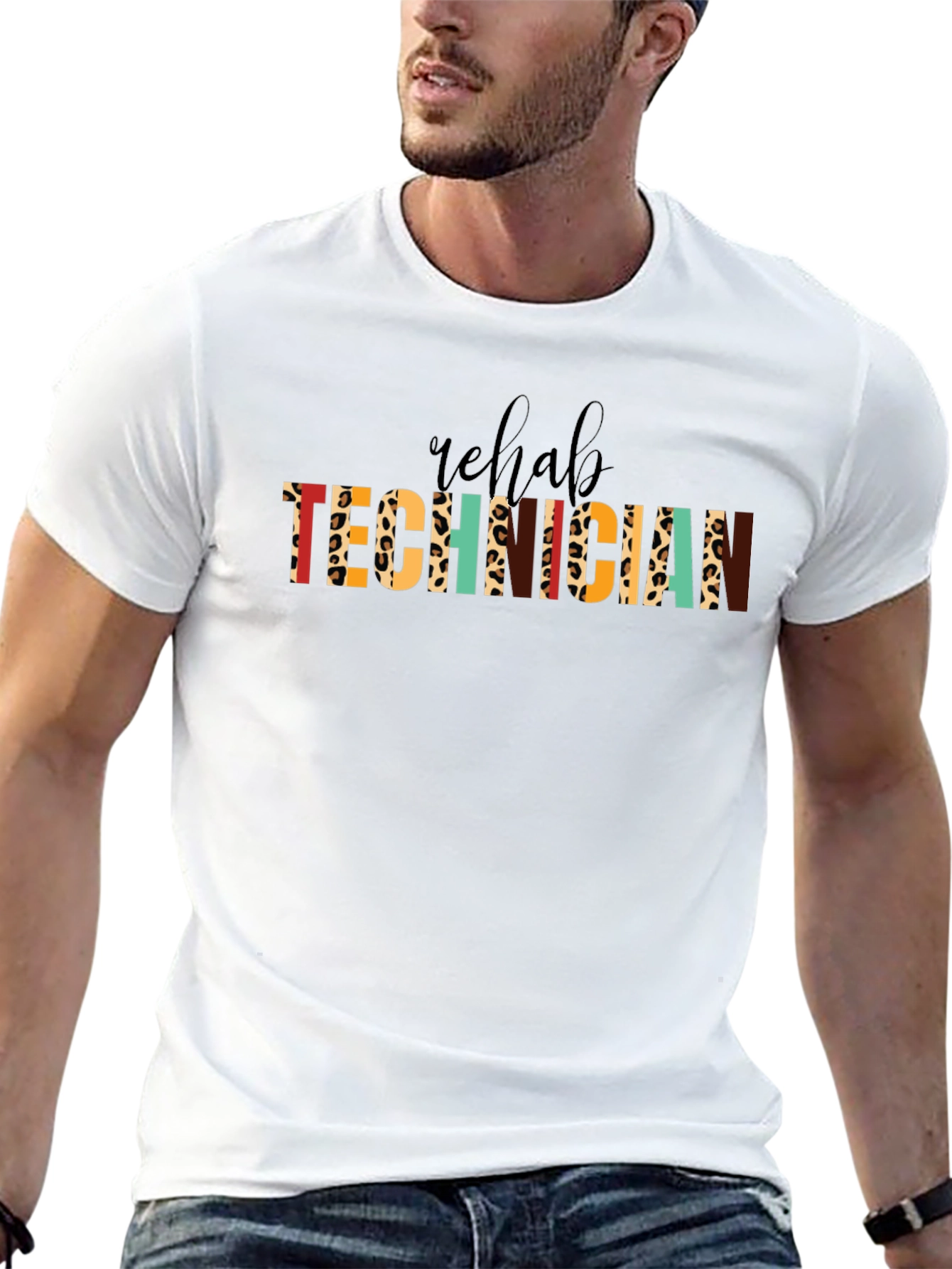 Rehab Technician Leopard Print T-Shirt