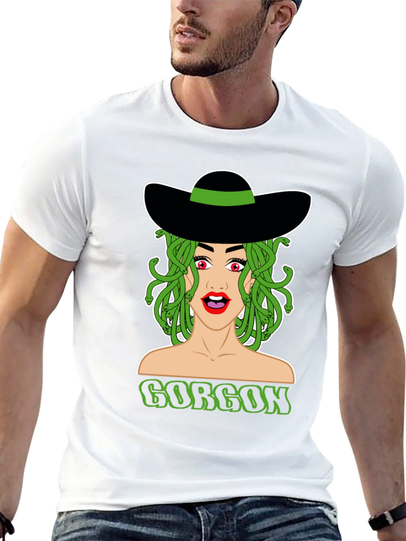 Medusa Gorgon Graphic Tee - Black Cotton T-Shirt