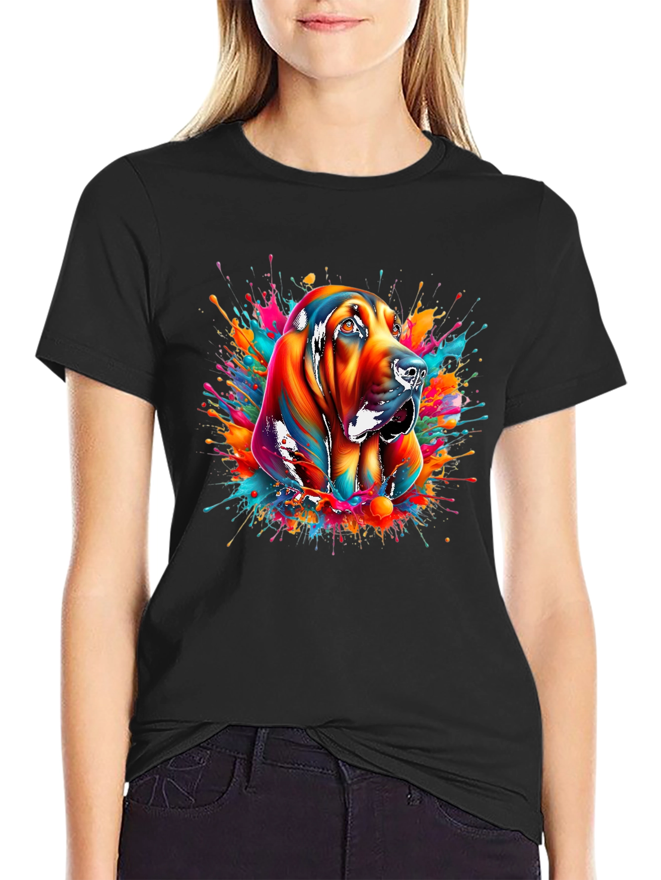 Colorful Dog Graphic Tee