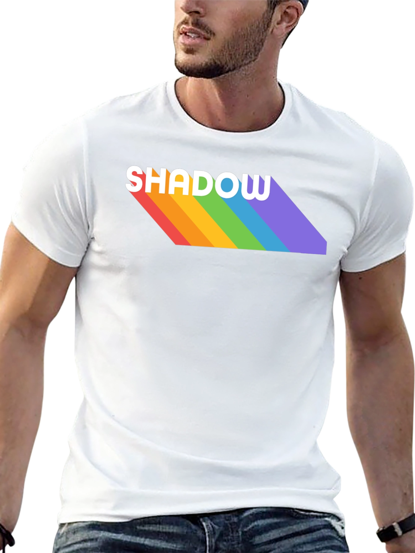 Rainbow Shadow Tee - Stylish Graphic T-Shirt