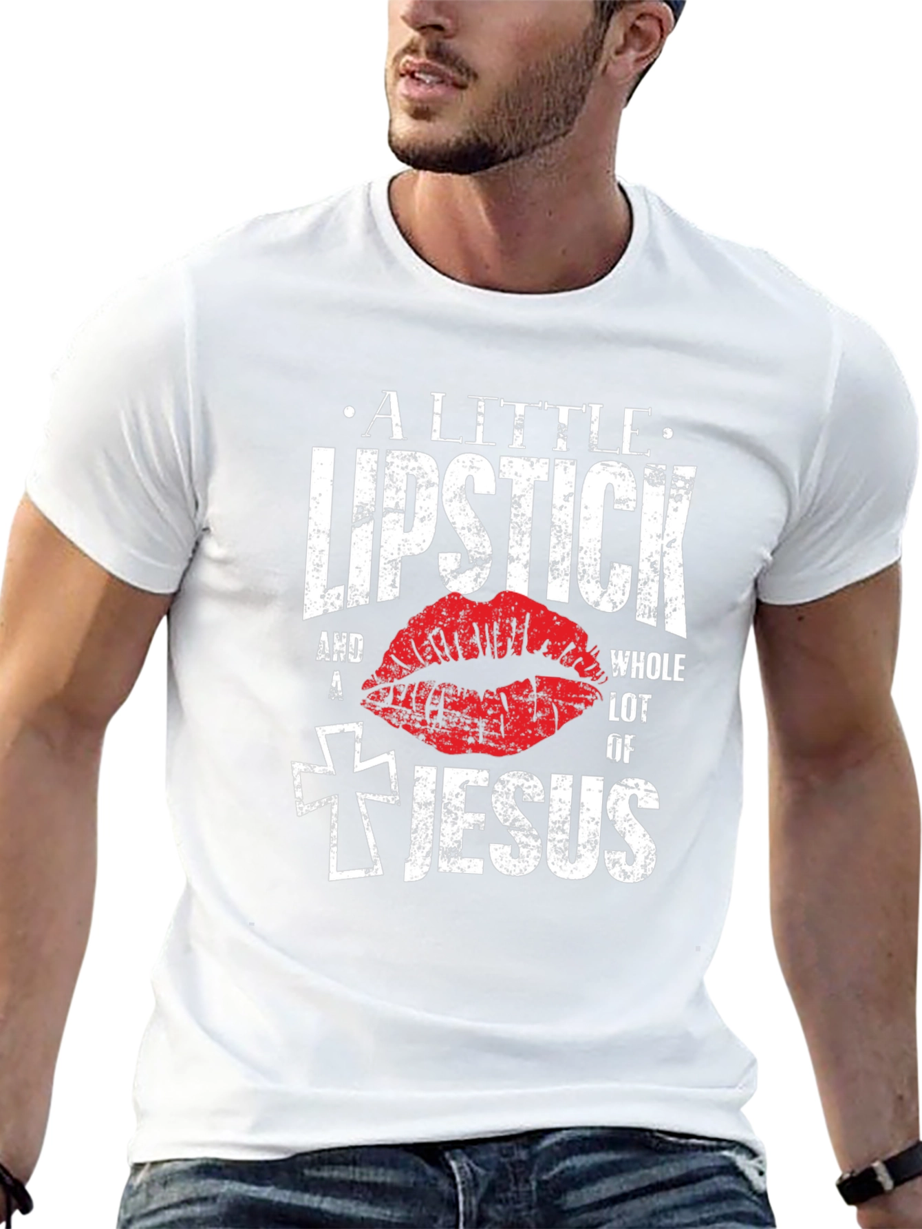 Lipstick and Jesus Graphic T-Shirt
