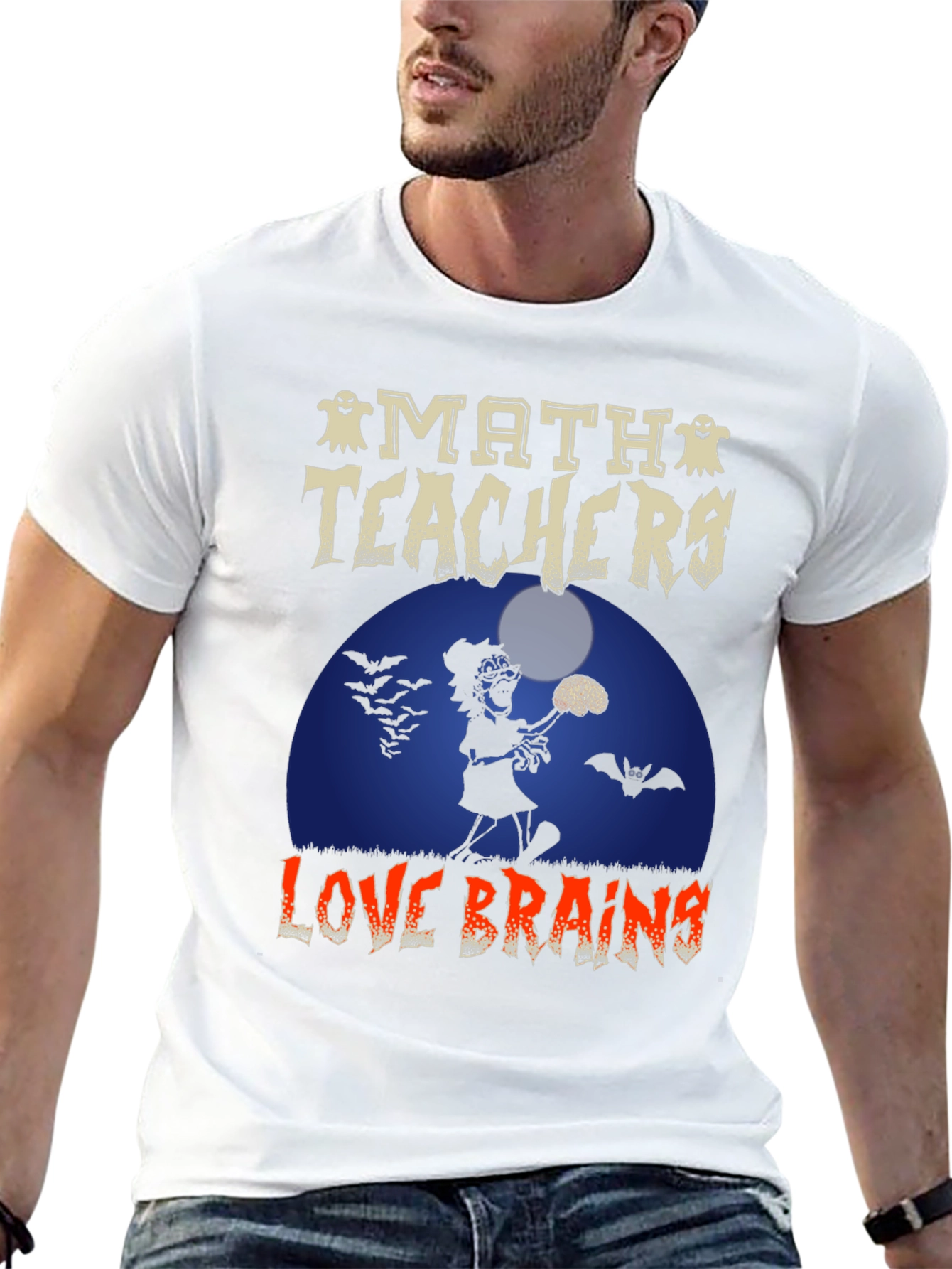 Math Teachers Love Brains Halloween T-Shirt