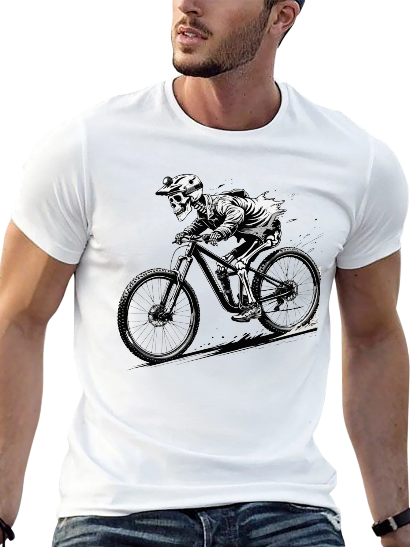 Skeleton Biker Graphic Tee - Ride to the Grave!