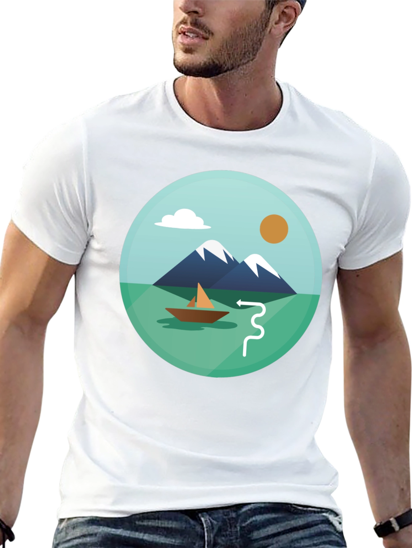 Mountain Scene Graphic Tee - Stylish Casual Comfort