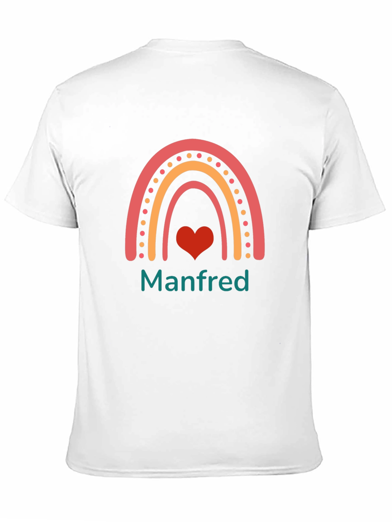 Manfred Rainbow Heart Graphic Tee - Black
