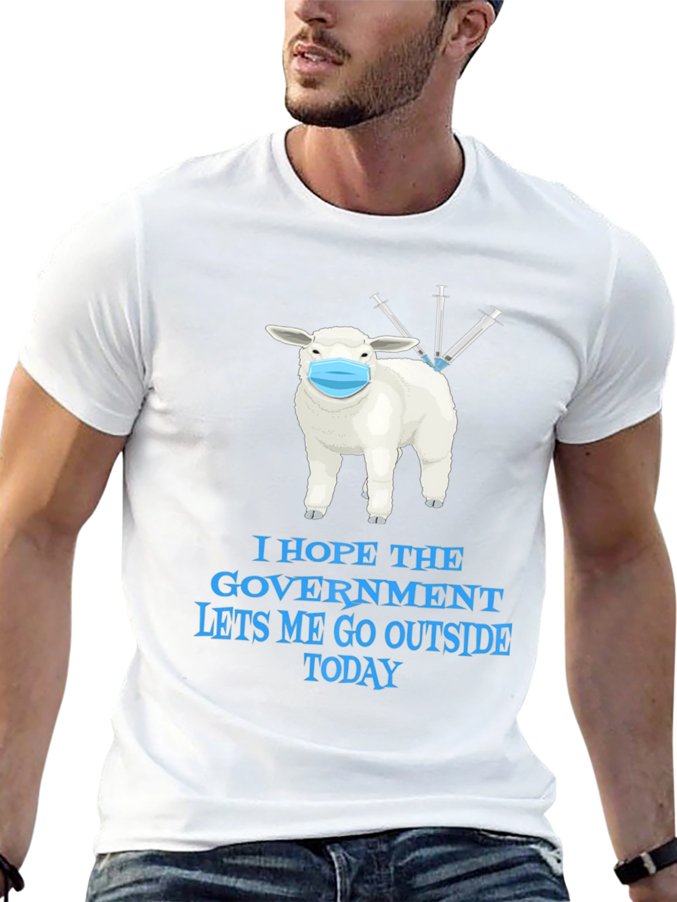 Vaccinated Sheep T-Shirt - Let Me Go Outside