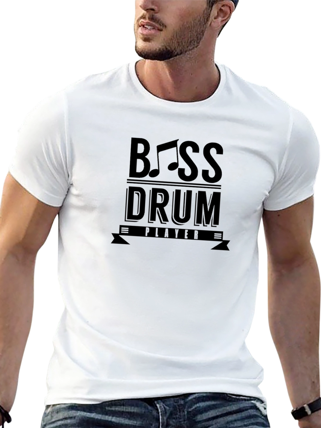 Bass Drum Player Black Graphic T-Shirt