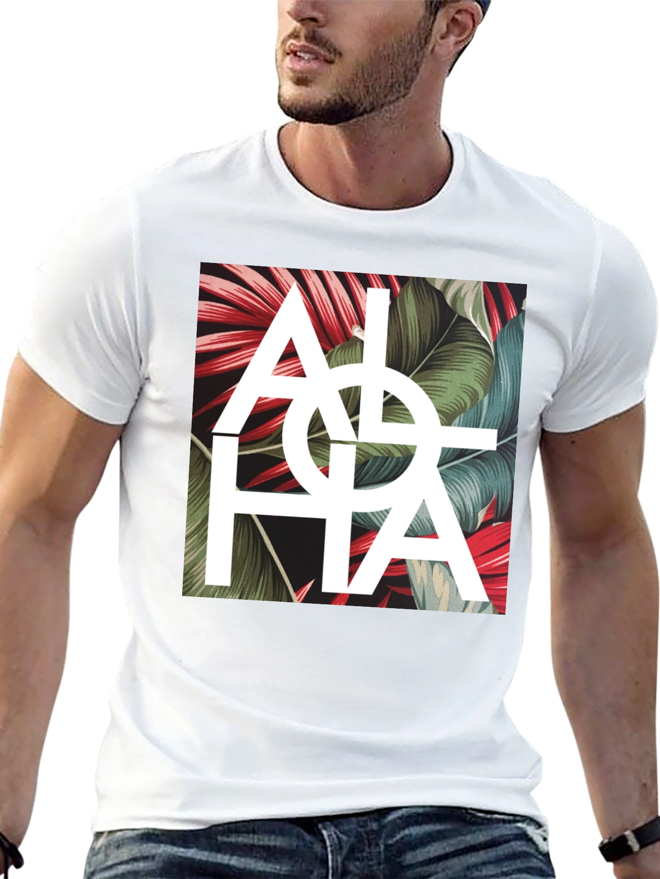 Aloha Graphic Print T-Shirt
