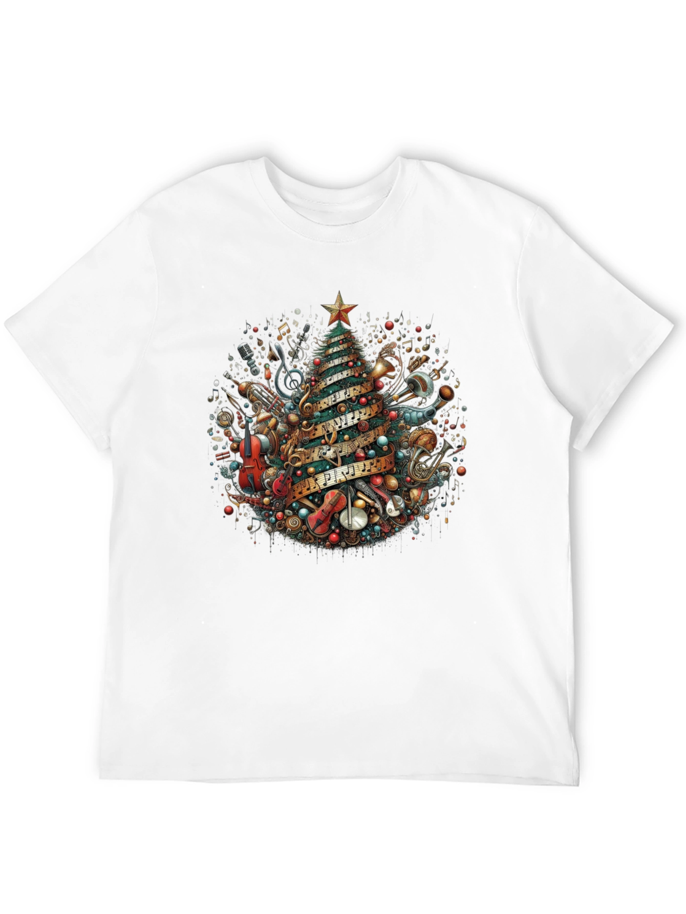 Musical Christmas Tree Graphic T-Shirt