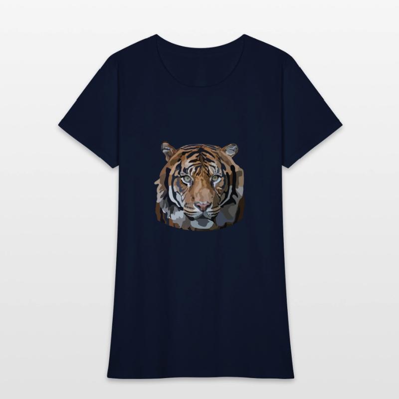 African Tiger Portrait Hand Drawn Art