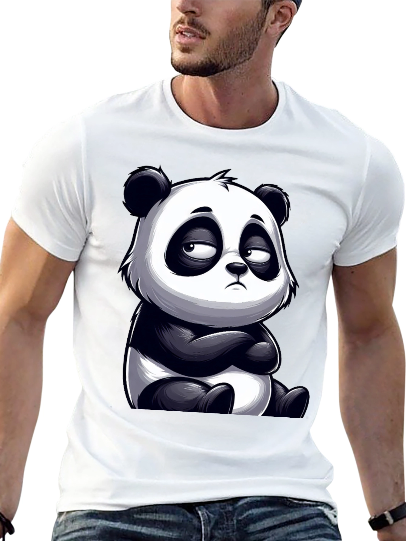Grumpy Panda Graphic Tee - Unisex Black T-Shirt