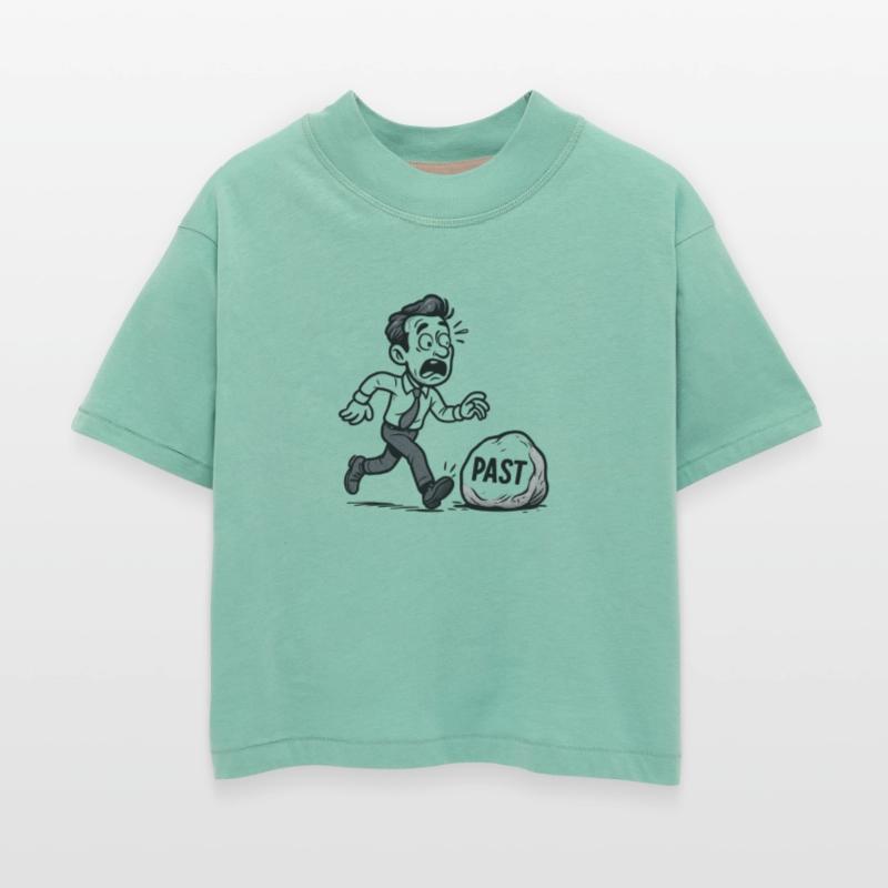 Anxious Businessman Chasing Time Capsule