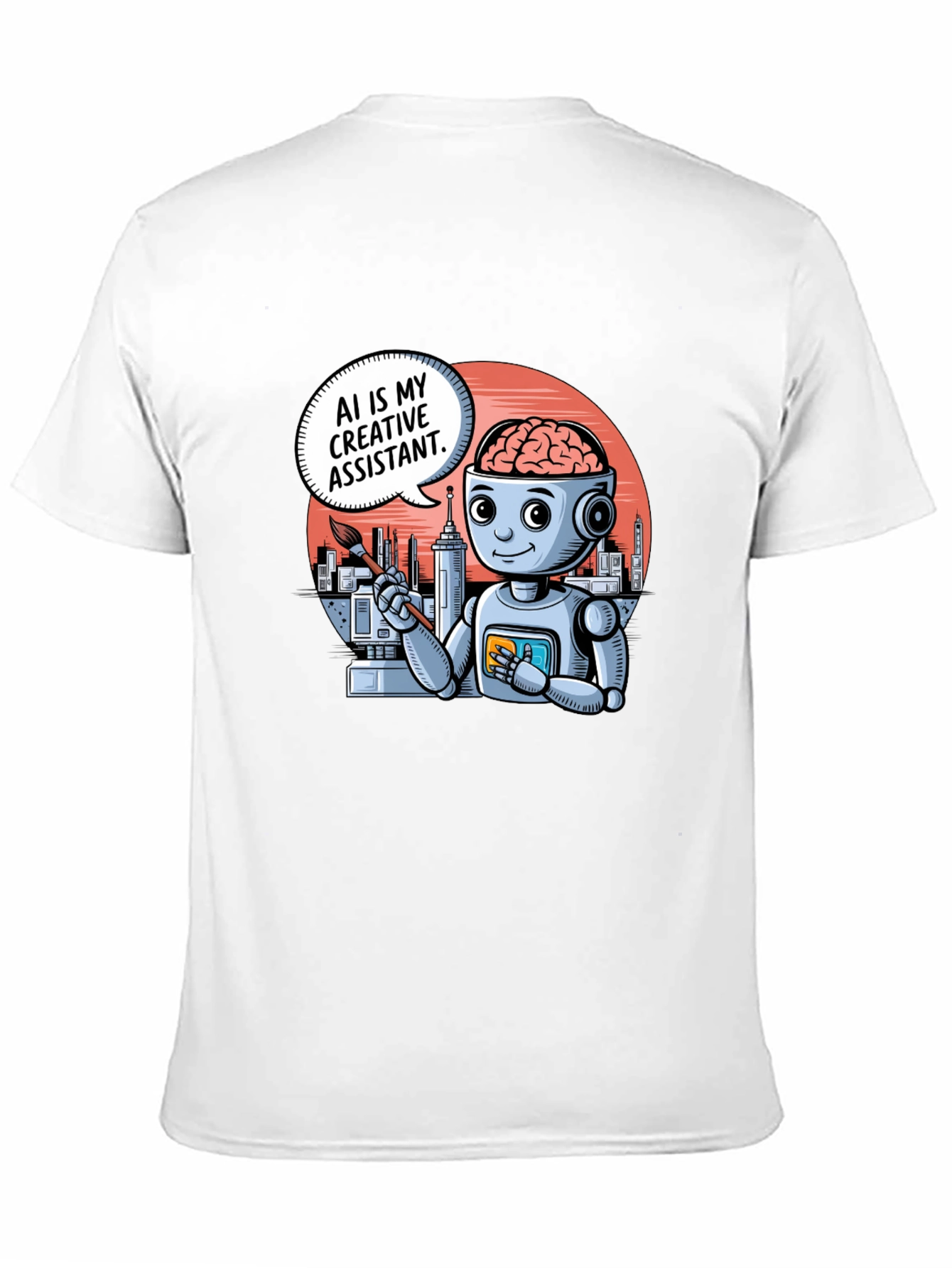 AI Creative Assistant T-Shirt - Modern Robot Artist Tee