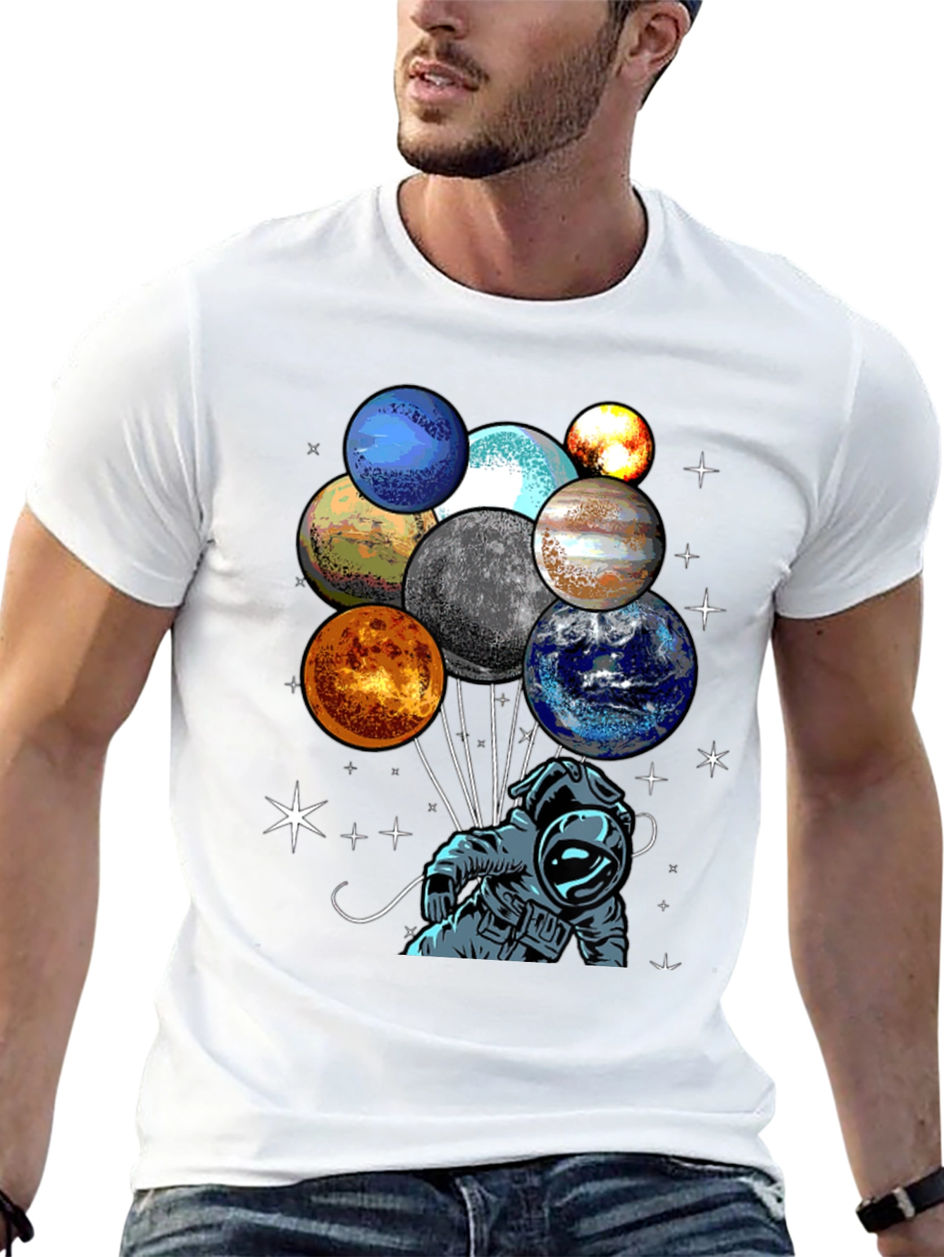 Astronaut Planets Graphic Tee