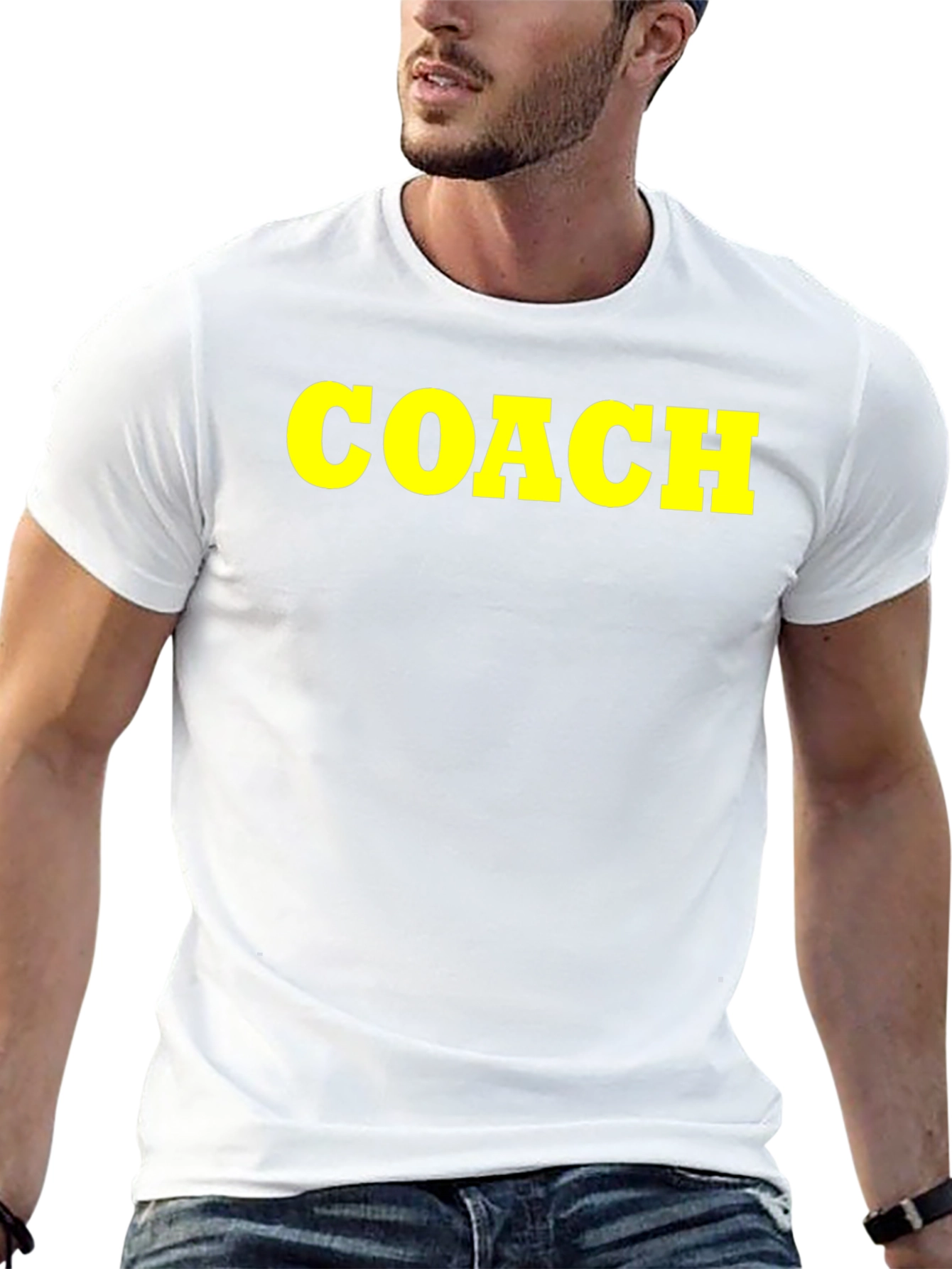 Coach T-Shirt - Bold Yellow Text on Black