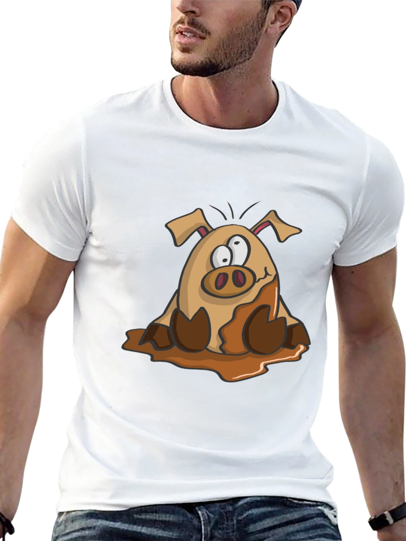 Muddy Pig Cartoon Graphic Tee