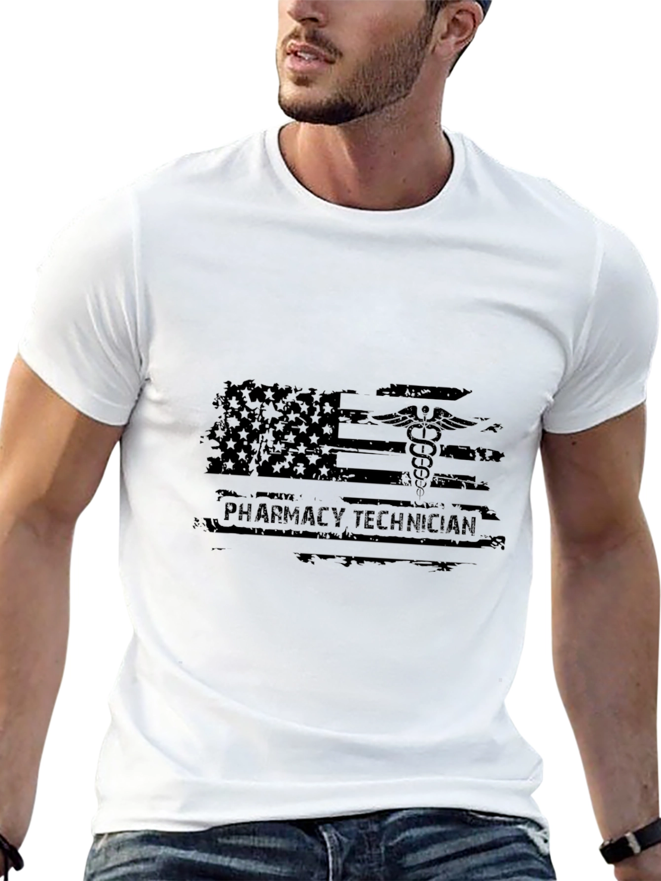 Pharmacy Technician American Flag Graphic Tee