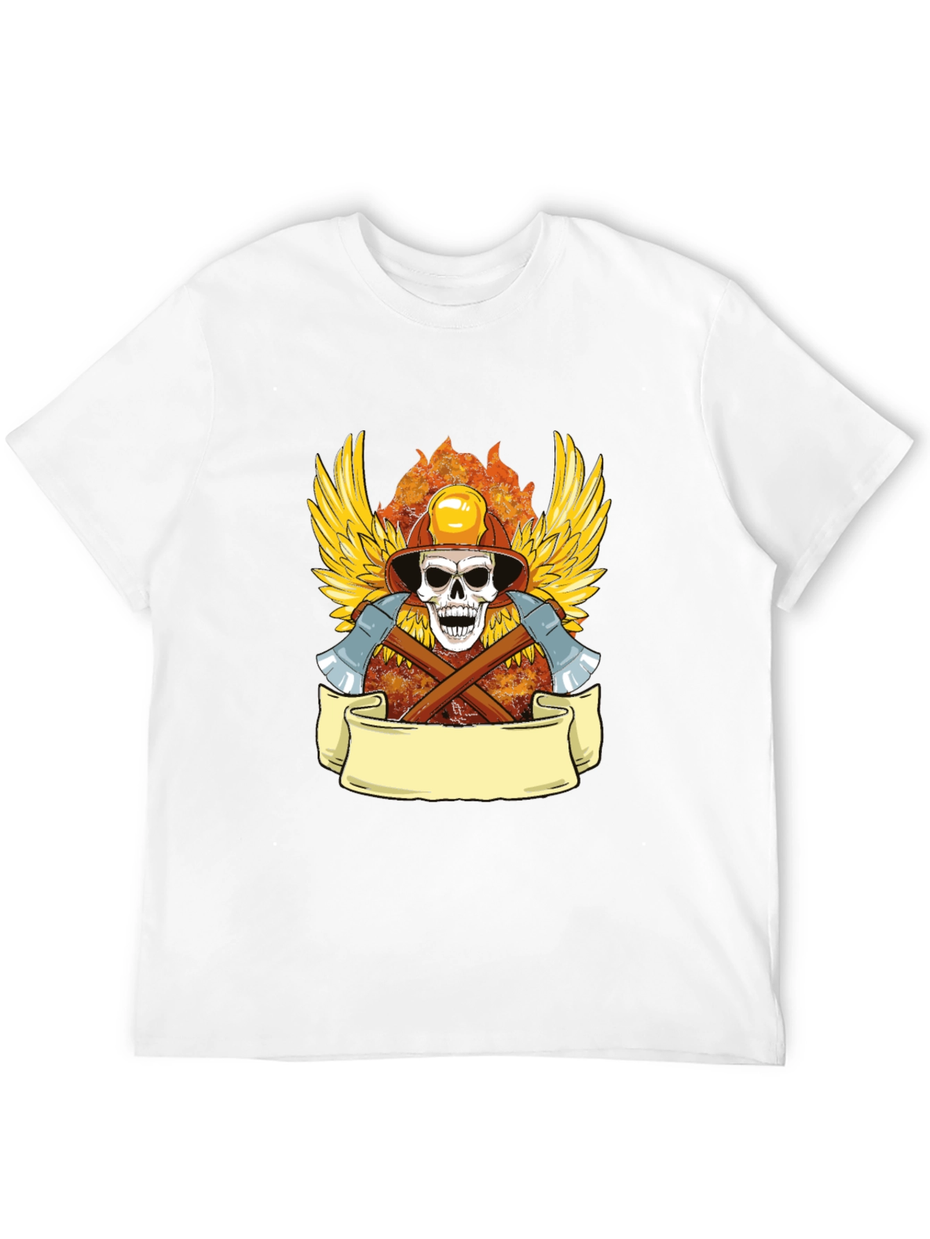 Firefighter Skull Graphic Tee - Heroic Style