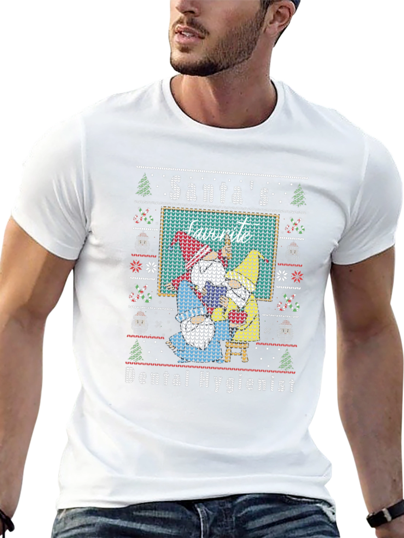 Santas Favorite Dental Hygienist Ugly Sweater T-Shirt