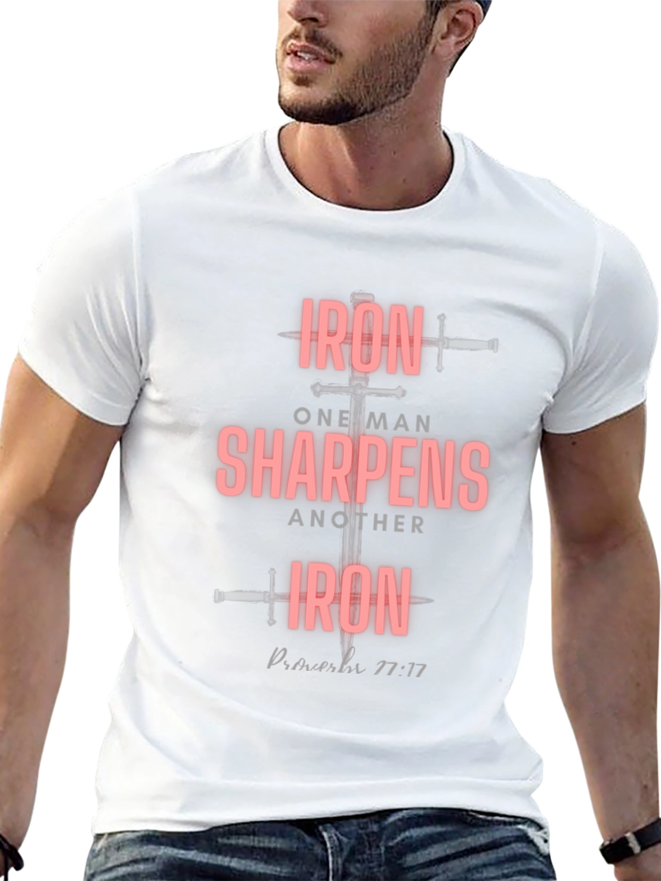Iron Sharpens Iron Black T-Shirt Proverbs 27:17