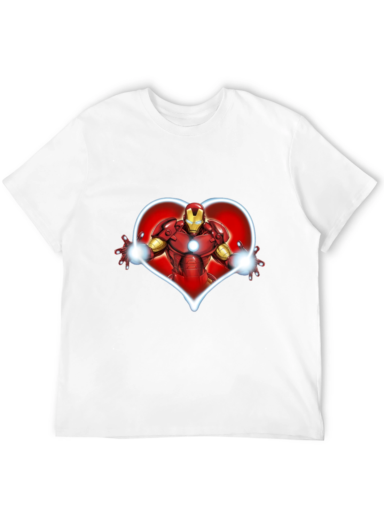 Iron Man Heart Graphic Black T-Shirt
