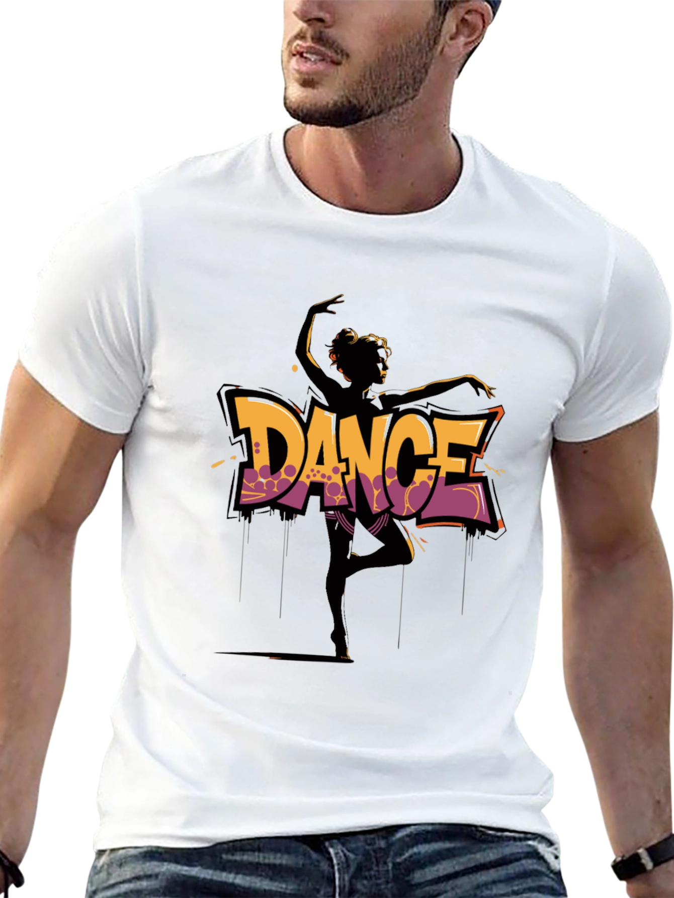Dance Silhouette Graphic Black T-Shirt