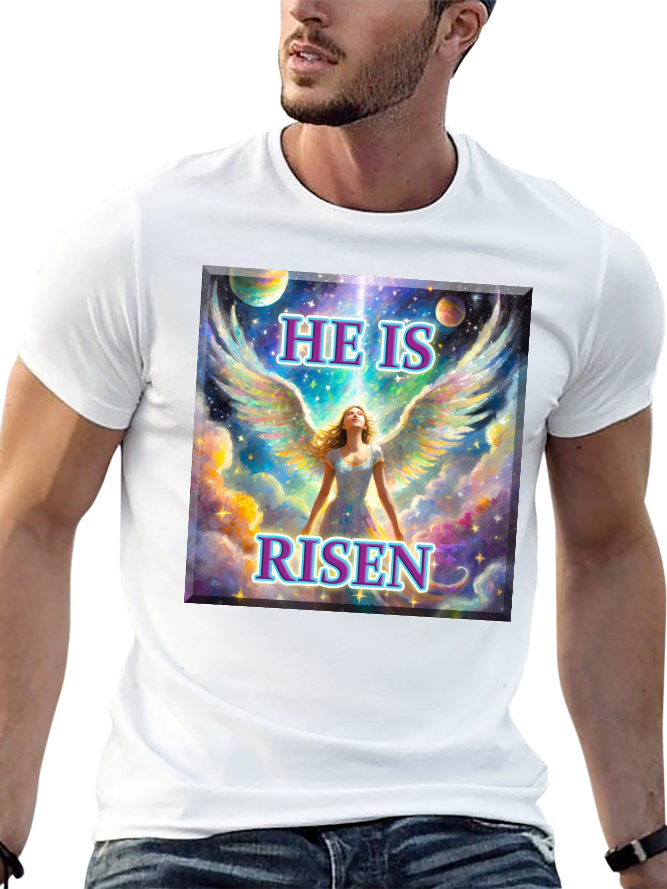 He is Risen Angel Wings T-Shirt