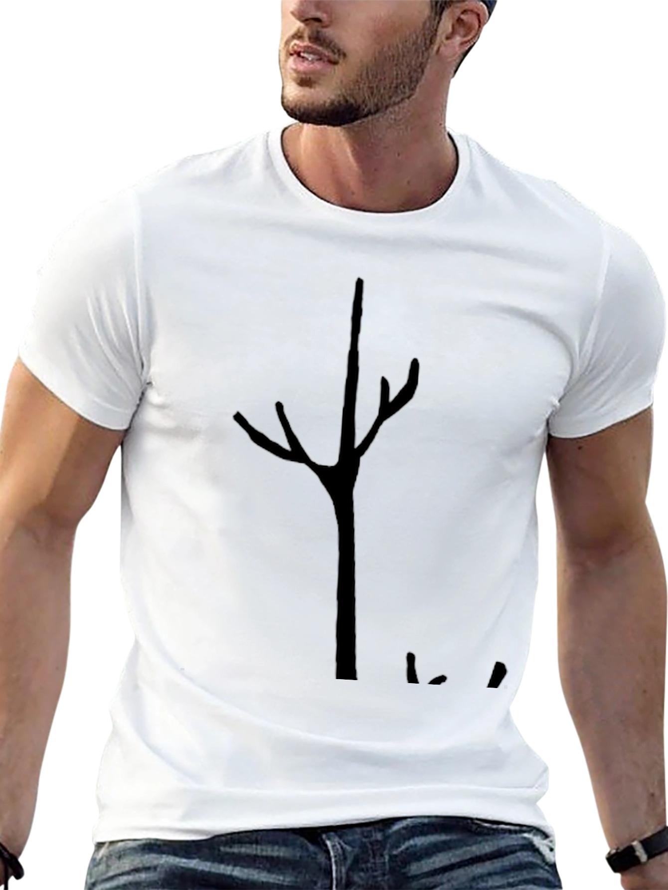 Abstract Tree Graphic Black Tee