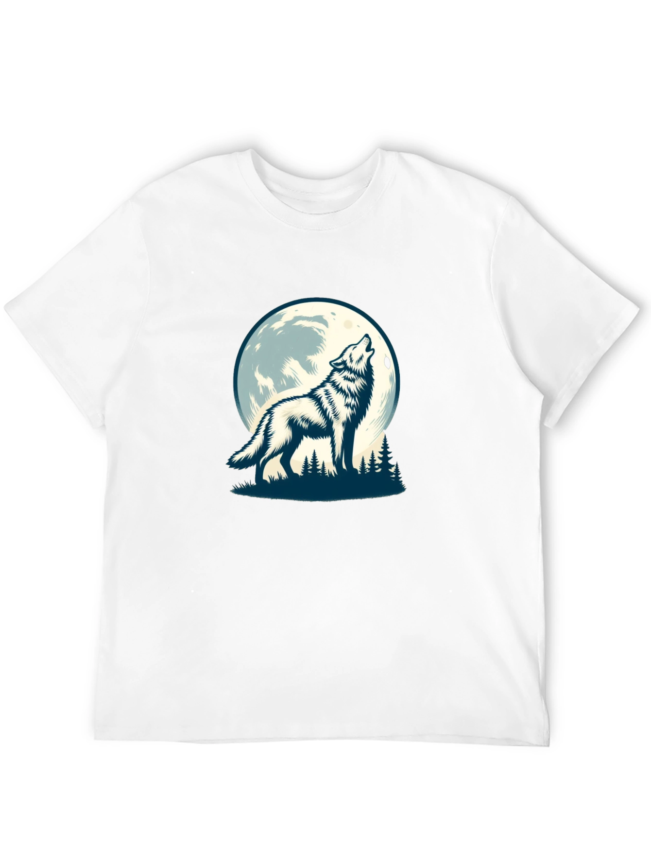Wolf Moon Graphic Tee - Black Cotton Blend