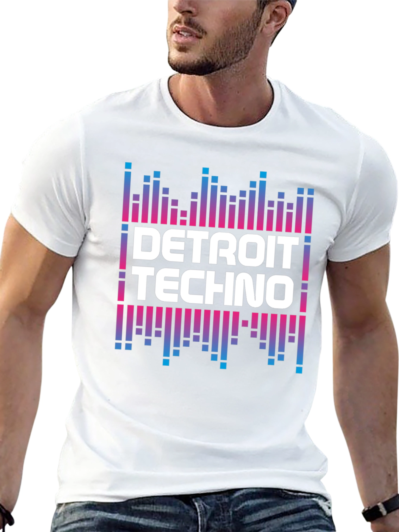 Detroit Techno Graphic Tee - Black Crew Neck