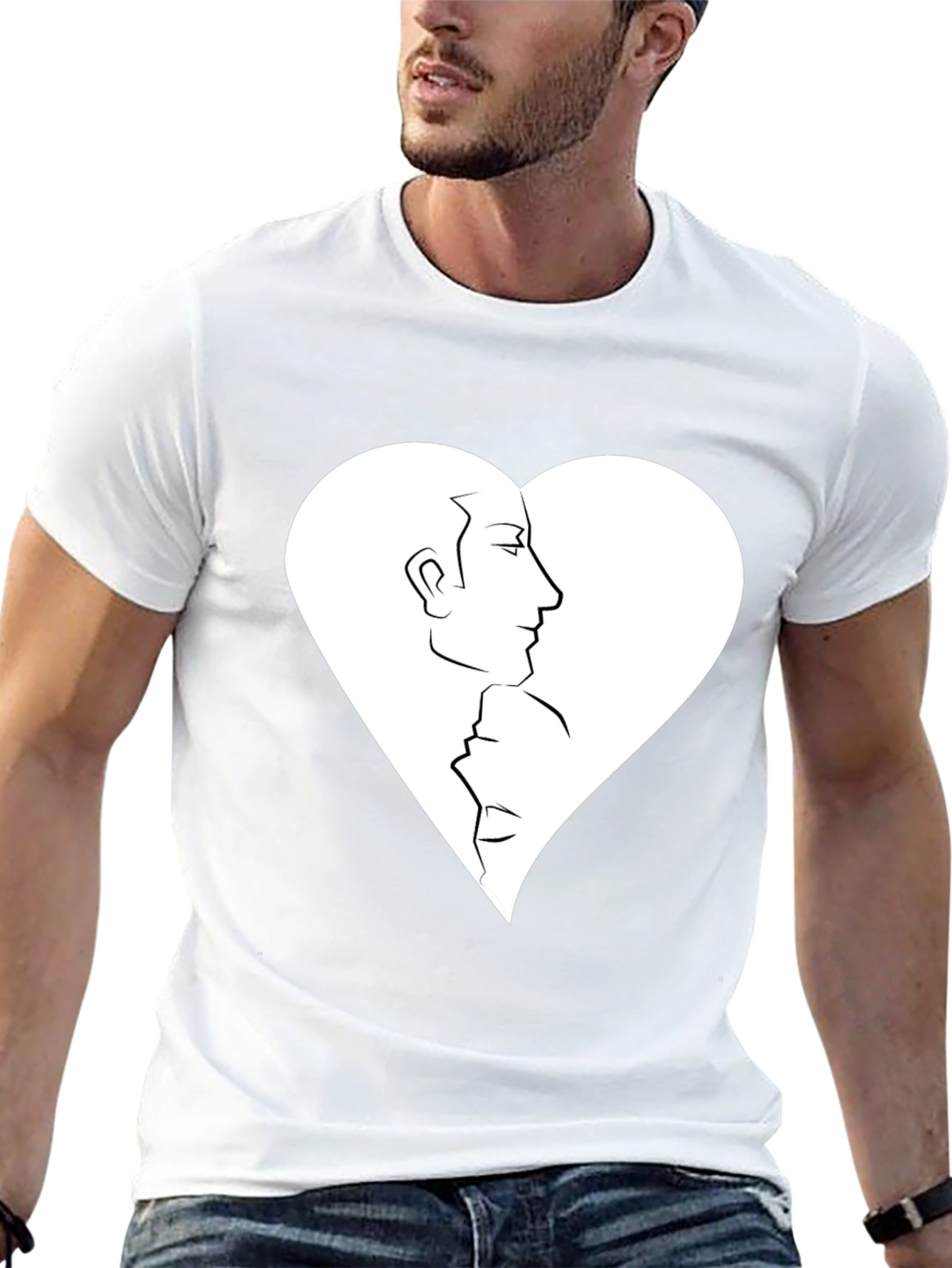 Heart Faces Graphic Tee - Black Casual Shirt